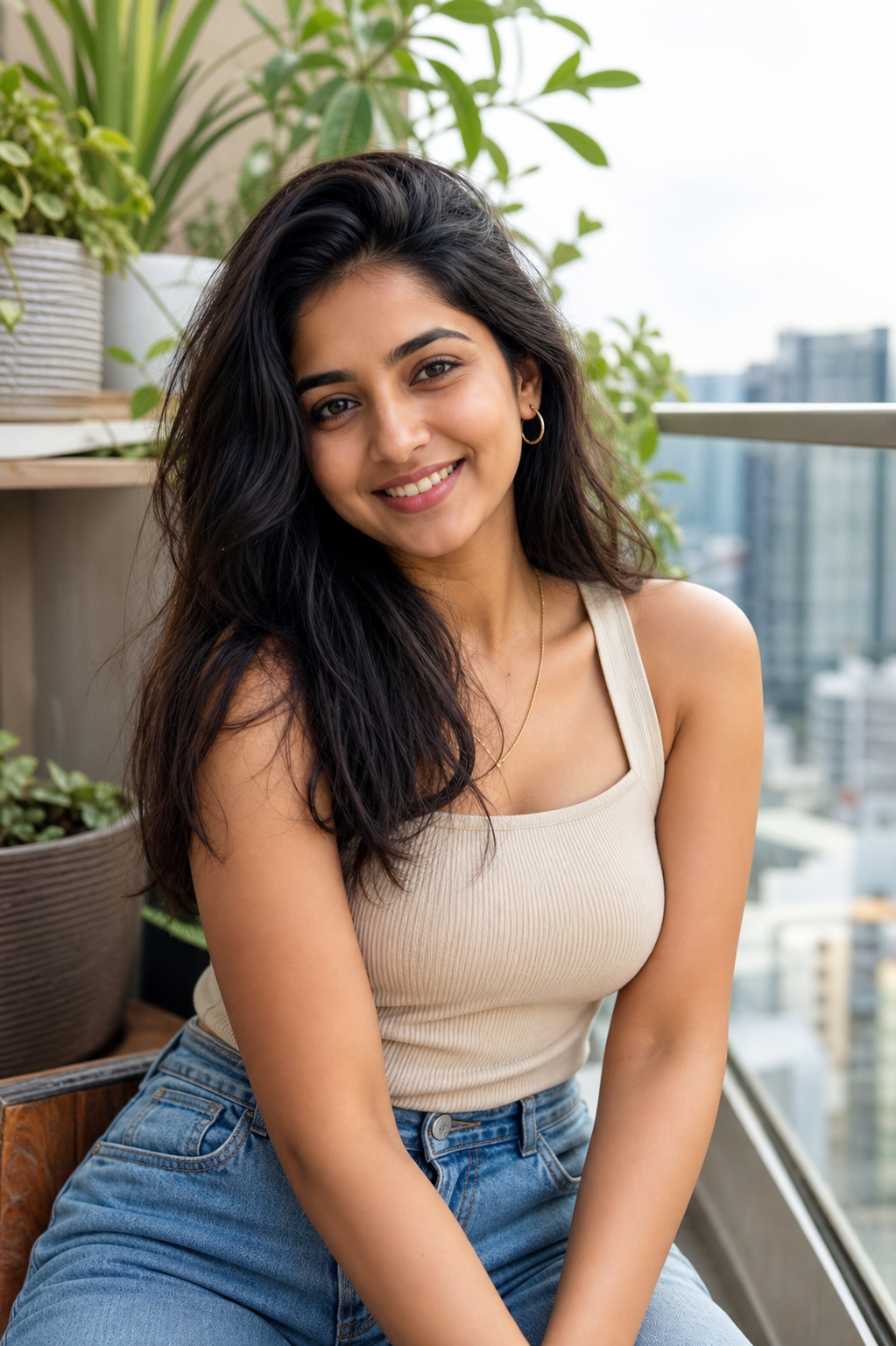 South Asian woman dating profile photo